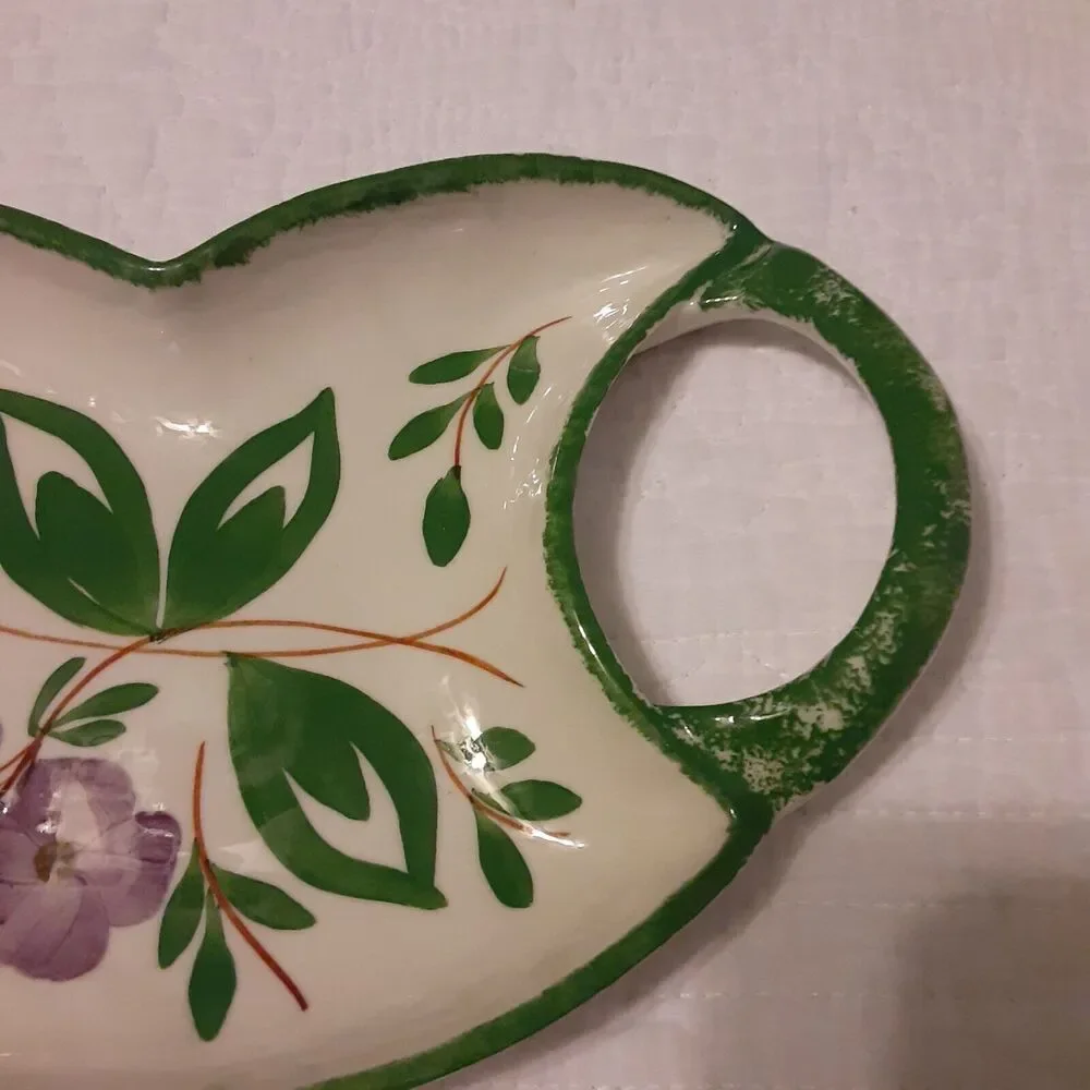 Vintage Blue Ridge Pottery Floral Dish Trinkets Garnish